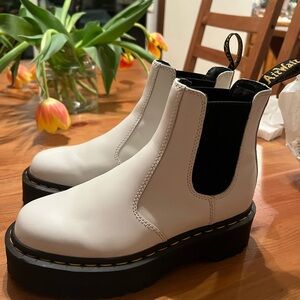 Dr. Martens White Ankle Boots
